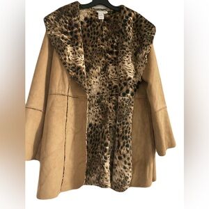 Coldwater Creek  Tan Leopard  Coat
